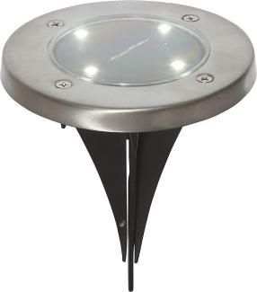 LED-Solar-Wegleuchten - 3er Set - Edelstahl - warmweiße LEDs - D: 11,5cm - Dämmerungssensor - 5lm