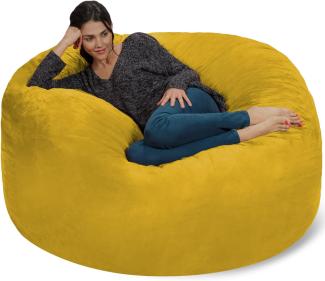 Chill Sack Bohnenbeutelstuhl: Riesen-5' Memory-Foam-Möbel Sitzsack - großes Sofa mit weicher Microfaserabdeckung - Zitrone
