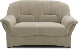 DOMO Collection Bahia FK Sofa, 2er Couch mit Federkernpolsterung, Federkernsofa in klassischem Design, 2 Sitzer, Polstermöbel, beige-grau, 153 cm