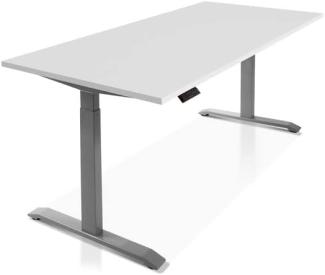 Möbel-Eins PRONTO elektrisch höhenverstellbarer Schreibtisch / Stehtisch, Material Dekorspanplatte weiss 160 x 80 cm