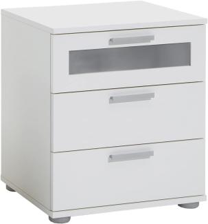 FMD furniture Nachttisch, Spanplatte, Weiß, ca. 45x53,5x38 cm