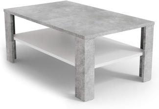 VICCO Couchtisch Beton Optik Weiß Wohnzimmertisch Beistelltisch Holztisch