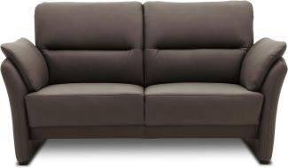 DOMO Collection Lascano 2 Sitzer, formschöner 2er Couch mit Federkern in Lederoptik, Sitzraster 60, Sofa, Garnitur, braun, 152 cm