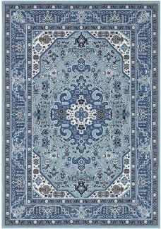 Orientalischer Kurzflor Teppich Skazar Isfahan Hielblau - 80x150x0,9cm