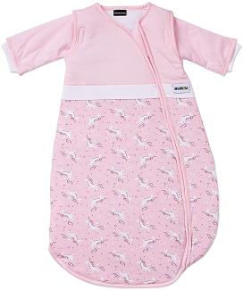 Gesslein 773130 Bubou temperaturregulierender Ganzjahreschlafsack/Schlafsack für Babys/Kinder, Größe 110, rosa mit Einhörnern, rosa