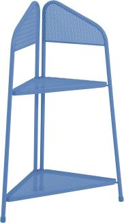 Metall Balkon Eckregal Regal Standregal Ablage Aufbewahrung Eckschrank blau