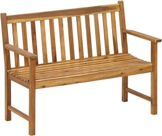 Dehner Gartenbank Mykonos, 2-Sitzer, ca. 120 x 89 x 61 cm, aus FSC® - zertifiziertem Akazienholz, braun