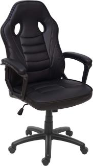 Bürostuhl HWC-F59, Schreibtischstuhl Drehstuhl Racing-Chair Gaming-Chair, Kunstleder ~ schwarz