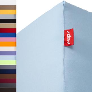 r-up Passt Spannbettlaken 90x200-100x200 bis 35cm Höhe viele Farben 100% Baumwolle 130g/m² Oeko-Tex stressfrei auch für hohe Matratzen (hellblau)