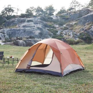 Campingzelt Bergeijk 213x213x130cm Rostbraun/Beige [pro. tec]