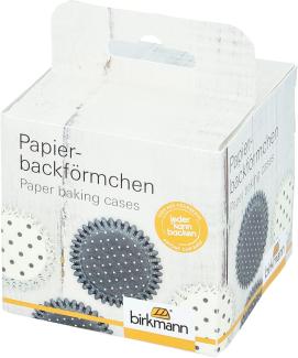 Birkmann Papierbackförmchen, 100 Stück, Backförmchen, Muffinbackform, Muffinform, Grau, Ø 7 cm, 444737