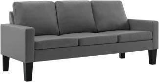 3-Sitzer-Sofa Grau Kunstleder