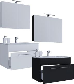 Nywo Bad Möbel Set Waschbecken Unterschrank Wandspiegel Badezimmer Waschtisch