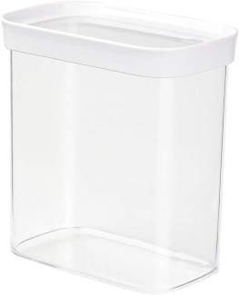 EMSA 513558 Optima Trockenvorratsdose | 1,60 L | Hochformat Rechteckig | Frische-Dichtung | Storage-System | 100 % Sicher | Kunststoff | Weiß/Transparent