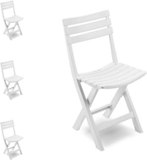 4 Stück Gartenstuhl Klappstuhl Kunststoff Weiß