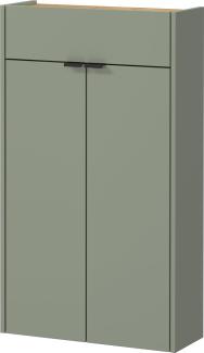 Germania Hängender Mehrzweckschrank 1397-629 GW-Ameca, in Taupegrün/Eiche, geringe Tiefe, optimal für schmale Flure, 56 x 97 x 22 cm (BxHxT)