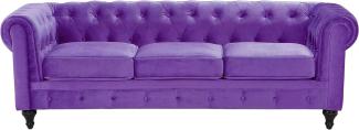 3-Sitzer Sofa Samtstoff violett CHESTERFIELD