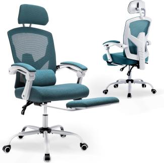 DUMOS Bürostuhl Ergonomisch EIN Schreibtischstuhl mit Komfortarmlehnen Ausgestattet mit Einer Bequemen Lendenwirbelstütze und Fußstütze Office Chair Geeignet für Zuhause