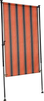 Angerer Sichtschutz Exklusiv - Seitenmarkise für Sonnen- und Sichtschutz (120 cm, Braun-Orange)