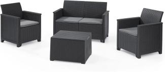 Keter Lounge-Sitzgruppe Emma 4-Sitzer mit Sitzkissen Gartengarnitur