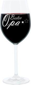 Leonardo Weinglas 400 ml, Bester Opa, Geschenk Stimmungsglas mit lustiger Gravur, Moodglas, 22 cm
