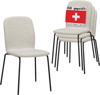 Albatros Stapelstuhl ENNA 4er Set, Beige - stapelbarer Konferenzstuhl - Besucherstuhl, Bequeme Stühle für Wartezimmer