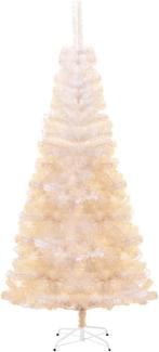 Künstlicher Weihnachtsbaum Schillernde Spitzen Weiß 210 cm PVC 344636