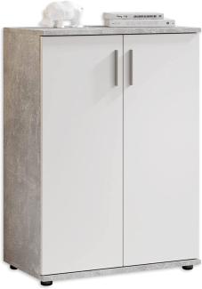 Kommode 'BOBBY 1', Beton grau Nb. / Weiß, ca. 60 x 82 x 35 cm