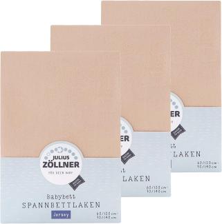 Julius Zöllner Spannbetttuch Jersey 70x140 / 60x120 Sand 3er Pack
