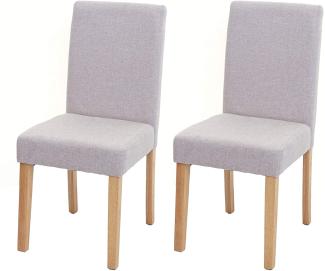 2er-Set Esszimmerstuhl Stuhl Küchenstuhl Littau ~ Textil, creme-beige, helle Beine