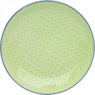 CREATable Teller tief -Suppenteller Ø 21 cm MEDITERRAN Grün gemustert