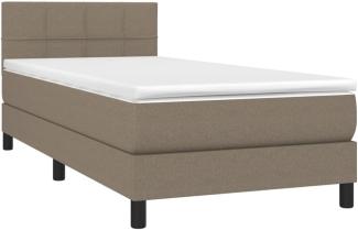 vidaXL Boxspringbett mit Matratze & LED Taupe 100x200 cm Stoff