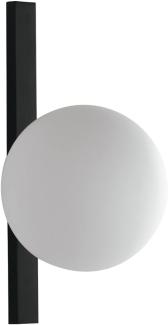 Außergewöhnliche LED Wandlampe Schwarz 1 flammig - Kugel Opalglas Weiß