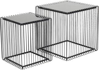 Kare Beistelltisch Wire Square, Schwarz, (2/Set), 45 x 45 cm