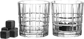 Leonardo Spiritii WH Becher, 2er Set, mit 8 WH Steinen, Wasserglas, Trinkglas, Trinkbecher, Gin Tonic, Glas, 250 ml, 057401