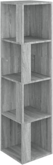 Eckregal Grau Sonoma 33x33x132 cm Holzwerkstoff