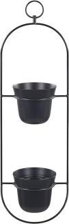 Blumenampel schwarz ⌀ 12 cm 2 Etagen AGIOS