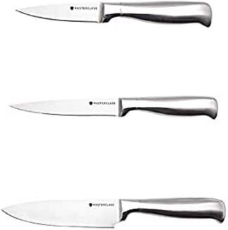 Kitchen Craft Messer-Set Master Class-Acero 9/12/15 cm 3-tlg, Mischung aus Mehreren Materialien, Silber