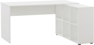 Schildmeyer Reno 400 Schreibtisch, Holzwerkstoff, weiß, 150 x 121,6 x 73,6 cm