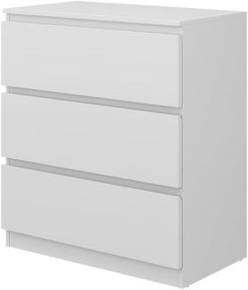 Vicco Kommode Calisto, Weiß 70 x 78,5 cm, mit 3 Schubfächer, Highboard, Schrank