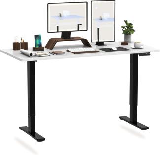 Flexispot Hemera Höhenverstellbarer Schreibtisch (180 x 80 cm), mit Memory-Steuerung und Softstart/-Stop& integriertes Anti-Kollisionssystem, Schwarz Gestell + Weiß Tischplatte