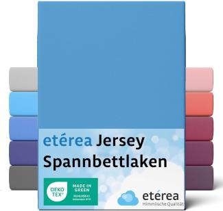 etérea Comfort Jersey Spannbettlaken Hellblau 90x200 cm - 100x200 cm