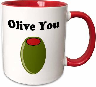 3dRose Olive Sie. - Zwei Ton Tasse, Keramik, rot, 10,2 x 7,62 x 9,52 cm