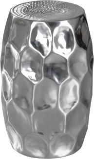 Wohnling Beistelltisch YADA 30 x 47 x 30 cm Aluminium Dekotisch orientalisch rund, silber