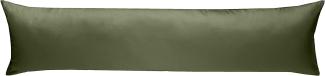 Mako-Satin Seitenschläferkissen Bezug uni / einfarbig dunkelgrün 40x145 cm von Bettwaesche-mit-Stil