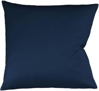 Fleuresse Uni Interlock Jersey Bettwäsche Colours | Kissenbezug einzeln 35x40 cm | dunkelblau
