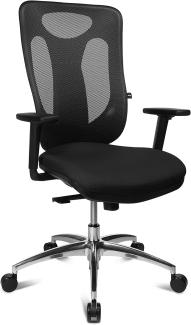 Topstar Sitness Net Pro 100, ergonomischer Bürostuhl, Schreibtischstuhl, Punktsynchronmechanik, inkl. höhenverstellbaren Armlehnen, Stoff, schwarz
