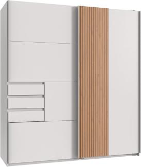 Schiebetürenschrank COBURG Kleiderschrank mit Schwebetüren Weiß / Artisan Eiche Nb. ca. 180/198/65 cm