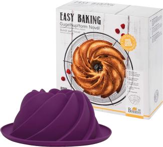 Birkmann Easy Baking Novél, Gugelhupfform, Kuchenform, Tortenform, Silikon, Ø 22 cm, 881556