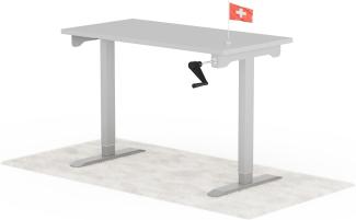 manuell höhenverstellbarer Schreibtisch EASY 120 x 60 cm - Gestell Grau, Platte Grau